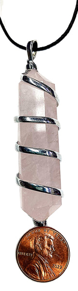 Rose Quartz Spiral Pendant