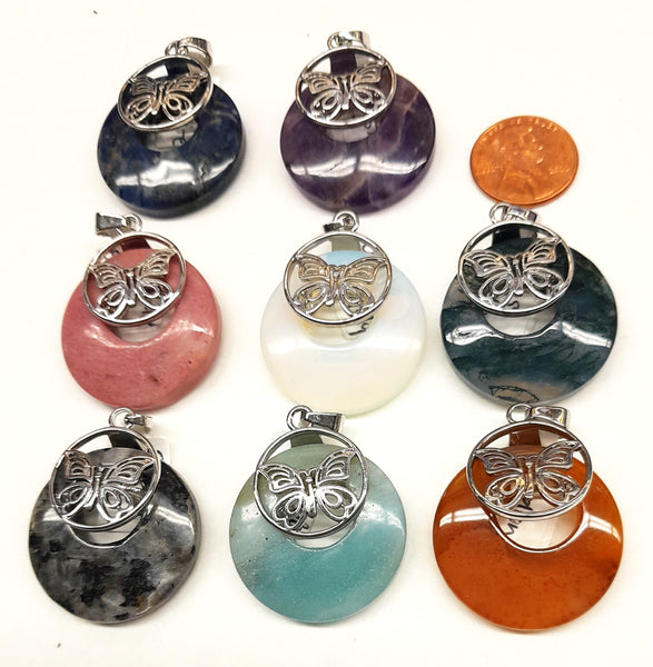 Circle Butterfly Pendants