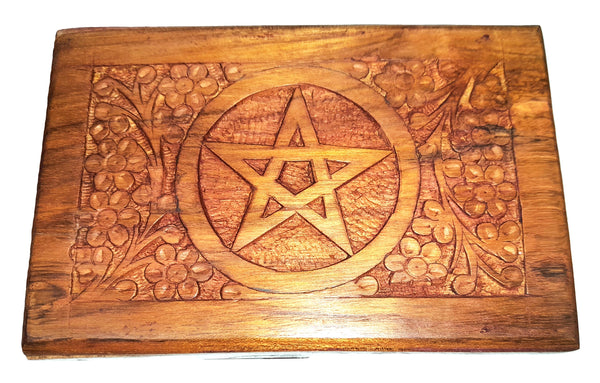 Wooden Pentacle Tarot Box