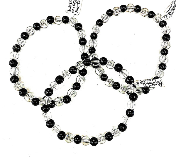 Quartz and Black Tourmaline Bracelet - 6 mm