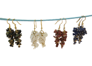 Dangle Grape Style Chips Earrings-Hematite