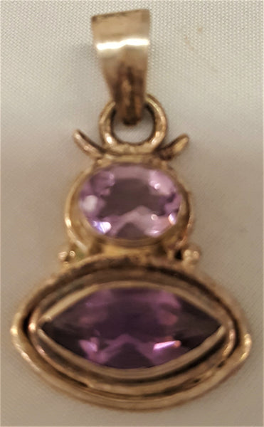 Sterling Silver Pendant with Faceted Amethyst