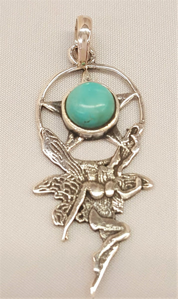Sterling Silver Turquoise Fairy Pendants