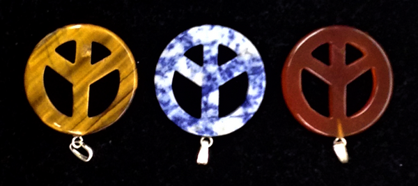 Stone Peace Symbols Pendants-Amethyst