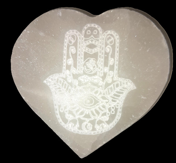 Hamsa Heart Selenite