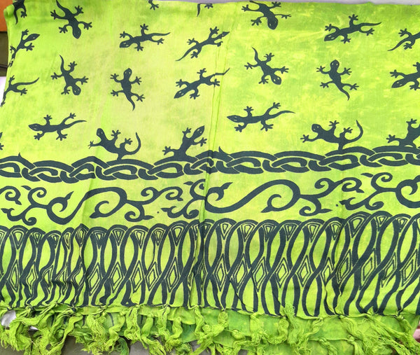 Green Sarong with Lizards