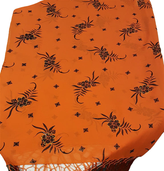 Black and Orange Patterned Sarong