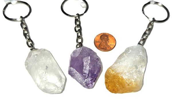 Natural Stone Point Key Chain