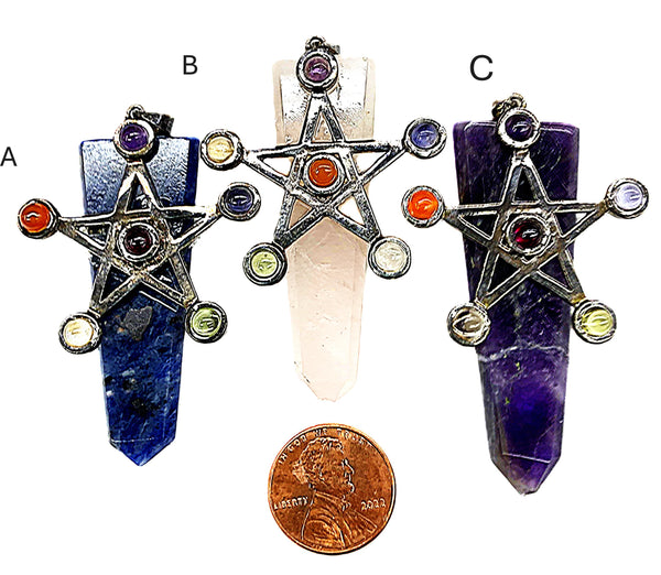 Pentacle Stone Pendants