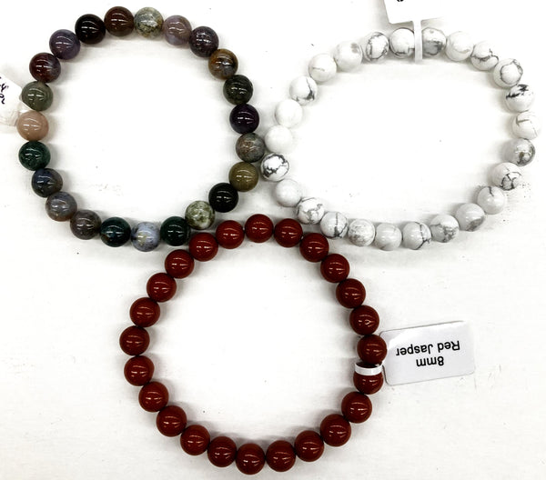 8 mm Bracelets Fancy Jasper Howlite Red Jasper