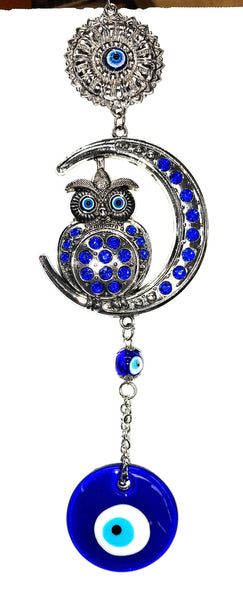 Evil Eye Owl Moon Wall Hanging