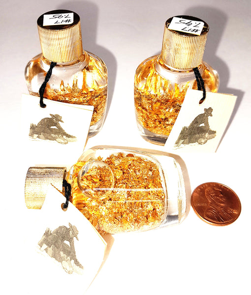 Gold Flakes in Bottle