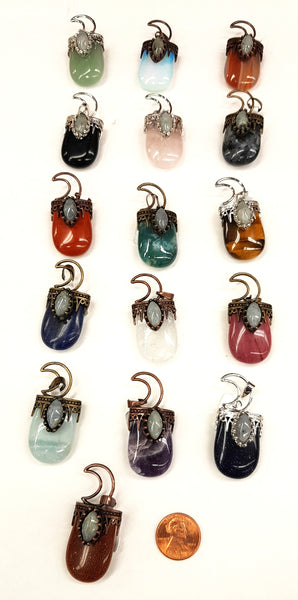 Half Moon Natural Stone Pendants