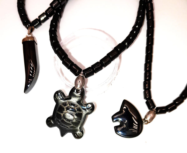 Hematite Necklaces Drum Beads