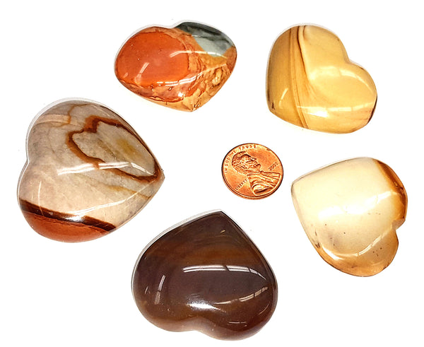 Polychrome Jasper Hearts