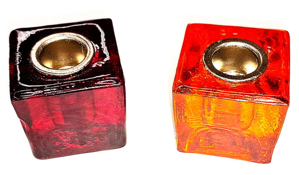 Red Glass Mini Candle Holders