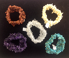 Stone Chip Bracelets-Dyed Howlite-Turquoise