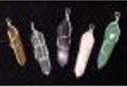 Silver Plated Wire Wrapped Polished Double Terminated Points Pendants-Green Aventurine