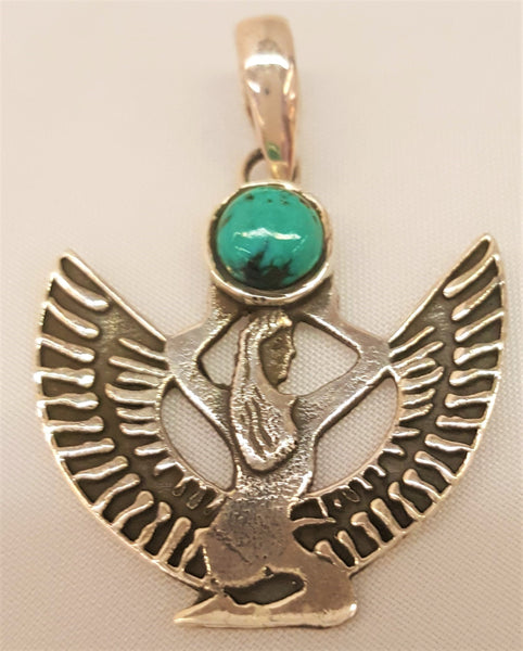 Sterling Silver Isis Turquoise Cabachon Pendant
