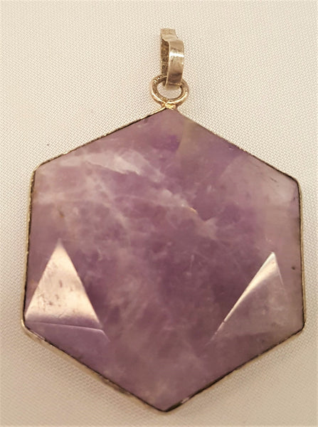 Silver Plated Faceted Amethyst Pendants