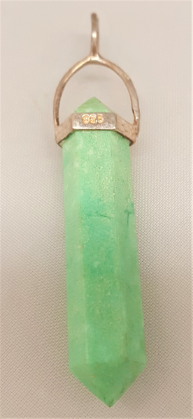 Sterling Silver Chrysoprase Double Terminated Pendant