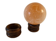 Stained Wood Sphere Stand